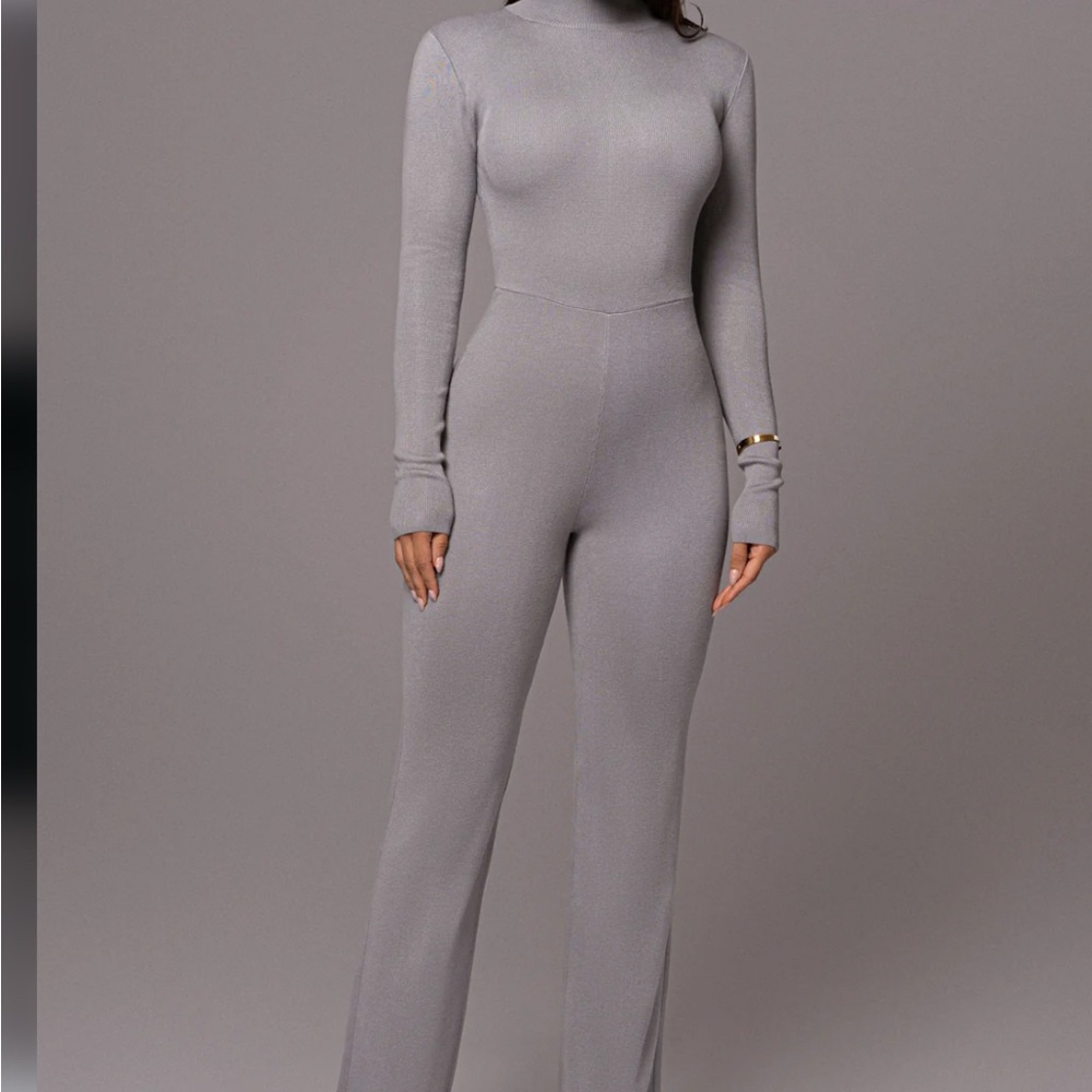 BEIGE NOEL SWEATER KNIT JUMPSUIT
